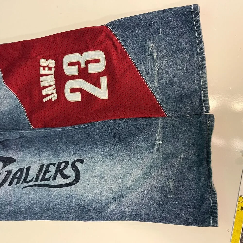 UNK Denim NBA Cleveland Cavaliers LeBron James Jeans Mens 36x32 Baggy Y2K